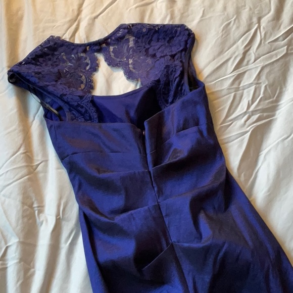XSCAPE metallic Royal Blue ruched mermaid gown Sz6 - Picture 5 of 9